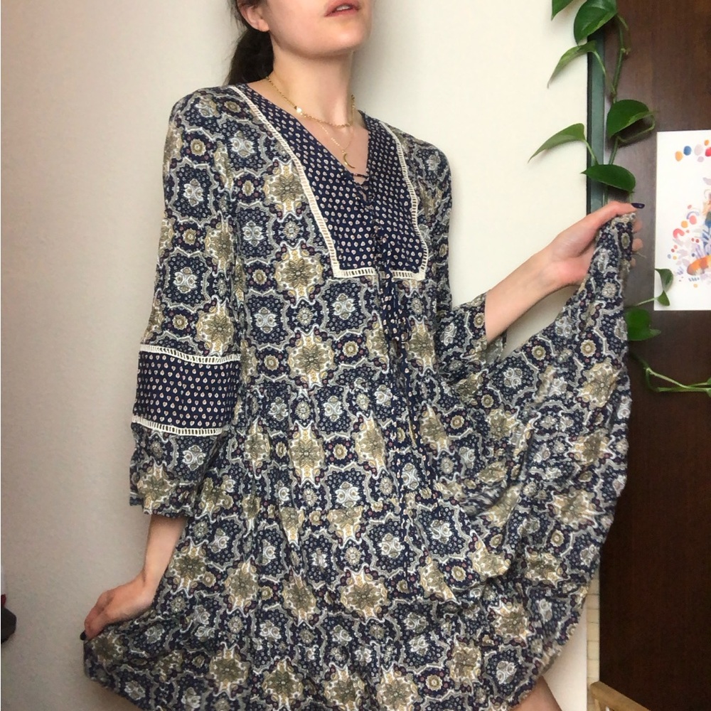 Bohemian Floral Print Dress
